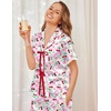 image:imageEkouaer Womens Satin Pajama Sets Silky Tie Front Ruffle Pjs Sets Sleepwear