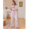 image:imageEkouaer Womens Satin Pajama Sets Silky Tie Front Ruffle Pjs Sets Sleepwear
