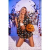 image:imageEkouaer Womens Satin Pajamas Set Button Down Silk Pj Shorts Set with RuffleHalloween