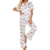 image:imageEkouaer Silk Pajamas for Womens Set 2 Piece Fall Pjs with PocketsBlue Striped Teddy