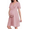 image:imageEkouaer Women 3 in 1 Labor and Delivery Gown Split Front Flap Maternity Hospital Dress Nursing Nightgown for BreastfeedingDirty Pink