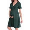 image:imageEkouaer Women 3 in 1 Labor and Delivery Gown Split Front Flap Maternity Hospital Dress Nursing Nightgown for BreastfeedingLake Green