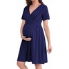image:imageEkouaer Women 3 in 1 Labor and Delivery Gown Split Front Flap Maternity Hospital Dress Nursing Nightgown for BreastfeedingNavy Blue