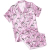 image:imageEkouaer Womens Satin Pajama Set Silk Pj Short Sets 2 Piece Loungewear S5XLPink Halloween Ghost