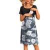 image:imageMaternity Summer Dress Breastfeeding Nursing Friendly Pregnancy DressesBlackfloral Grey