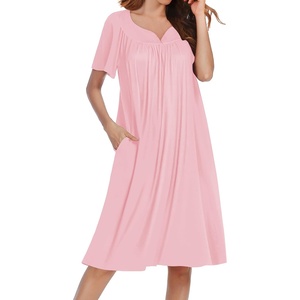 image:imageEkouaer Moo Moos for Women Short Sleeve House Dress with PocketsLight Pink