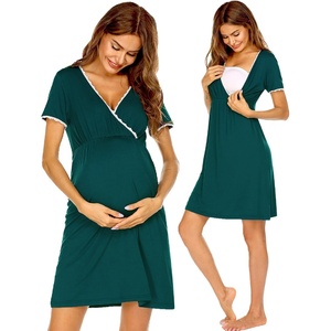 image:imageEkouaer Nursing Nightgown Labor and Delivery Gown Dress Maternity PajamasHuntergreen