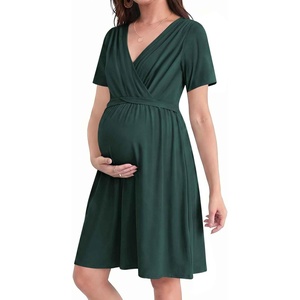 image:imageEkouaer Women 3 in 1 Labor and Delivery Gown Split Front Flap Maternity Hospital Dress Nursing Nightgown for BreastfeedingLake Green