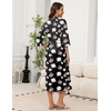 image:imageEkouaer Robes for Women Long Knit Bathrobe Soft 34 Sleeves Kimono RobeBlack Floral