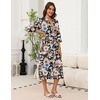 image:imageEkouaer Robes for Women Long Knit Bathrobe Soft 34 Sleeves Kimono RobeBohemian Floral
