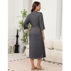 image:imageEkouaer Robes for Women Long Knit Bathrobe Soft 34 Sleeves Kimono RobeDeep Gray