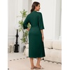 image:imageEkouaer Robes for Women Long Knit Bathrobe Soft 34 Sleeves Kimono RobeDeep Green