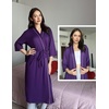 image:imageEkouaer Robes for Women Long Knit Bathrobe Soft 34 Sleeves Kimono RobeDeep Purple