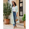 image:imageEkouaer Robes for Women Long Knit Bathrobe Soft 34 Sleeves Kimono RobeGreen Daisy