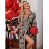 image:imageEkouaer Robes for Women Long Knit Bathrobe Soft 34 Sleeves Kimono RobeLeopard Print
