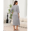 image:imageEkouaer Robes for Women Long Knit Bathrobe Soft 34 Sleeves Kimono RobeLight Gray