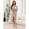 image:imageEkouaer Robes for Women Long Knit Bathrobe Soft 34 Sleeves Kimono RobeLight Gray