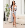 image:imageEkouaer Robes for Women Long Knit Bathrobe Soft 34 Sleeves Kimono RobeLight Gray Star
