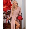 image:imageEkouaer Robes for Women Long Knit Bathrobe Soft 34 Sleeves Kimono RobeMisty Rose