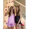 image:imageEkouaer Satin Pajama Set for Women Silk Pjs Sets Camisole Top and ShortsLavender