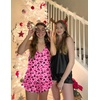 image:imageEkouaer Satin Pajama Set for Women Silk Pjs Sets Camisole Top and ShortsPink Leopard
