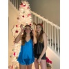 image:imageEkouaer Satin Pajama Set for Women Silk Pjs Sets Camisole Top and ShortsSky Blue