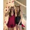 image:imageEkouaer Satin Pajama Set for Women Silk Pjs Sets Camisole Top and ShortsWine Red