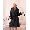 image:imageEkouaer Soft Robes for Women FluffyWarm Fleece RobeCozy Plush BathrobeBlack