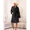 image:imageEkouaer Soft Robes for Women FluffyWarm Fleece RobeCozy Plush BathrobeBlack