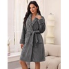 image:imageEkouaer Soft Robes for Women FluffyWarm Fleece RobeCozy Plush BathrobeDark Grey