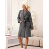 image:imageEkouaer Soft Robes for Women FluffyWarm Fleece RobeCozy Plush BathrobeDark Grey