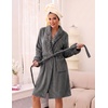 image:imageEkouaer Soft Robes for Women FluffyWarm Fleece RobeCozy Plush BathrobeDark Grey
