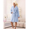 image:imageEkouaer Soft Robes for Women FluffyWarm Fleece RobeCozy Plush BathrobeLight Blue