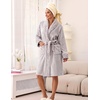 image:imageEkouaer Soft Robes for Women FluffyWarm Fleece RobeCozy Plush BathrobeLight Grey