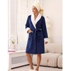 image:imageEkouaer Soft Robes for Women FluffyWarm Fleece RobeCozy Plush BathrobeNavy Blue