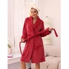 image:imageEkouaer Soft Robes for Women FluffyWarm Fleece RobeCozy Plush BathrobeRed