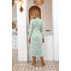 image:imageEkouaer Women Kimono Robes Full Length Knit Bathrobe Lightweight SleepwearGreen Flowers