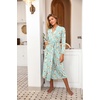 image:imageEkouaer Women Kimono Robes Full Length Knit Bathrobe Lightweight SleepwearGreen Flowers