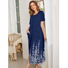 image:imageEkouaer Women Robe Zipper Short Sleeves Full Length House Coat with PocketsBlue Floral Silhouette