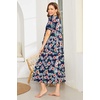 image:imageEkouaer Women Robe Zipper Short Sleeves Full Length House Coat with PocketsSunflower