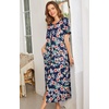 image:imageEkouaer Women Robe Zipper Short Sleeves Full Length House Coat with PocketsSunflower