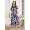 image:imageEkouaer Women Robe Zipper Short Sleeves Full Length House Coat with PocketsSunflower