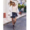 image:imageEkouaer Womens Cable Knit V Neck Sweater Long Sleeve Fall Tops Clothes 2026Apricot