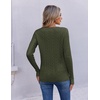 image:imageEkouaer Womens Cable Knit V Neck Sweater Long Sleeve Fall Tops Clothes 2026Army Green