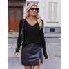 image:imageEkouaer Womens Cable Knit V Neck Sweater Long Sleeve Fall Tops Clothes 2026Black
