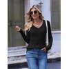 image:imageEkouaer Womens Cable Knit V Neck Sweater Long Sleeve Fall Tops Clothes 2026Black