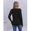 image:imageEkouaer Womens Cable Knit V Neck Sweater Long Sleeve Fall Tops Clothes 2026Black