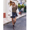 image:imageEkouaer Womens Cable Knit V Neck Sweater Long Sleeve Fall Tops Clothes 2026Khaki Tan