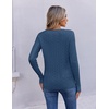 image:imageEkouaer Womens Cable Knit V Neck Sweater Long Sleeve Fall Tops Clothes 2026Navy Blue