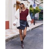 image:imageEkouaer Womens Cable Knit V Neck Sweater Long Sleeve Fall Tops Clothes 2026Wine Red